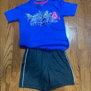 Reebok Blue Tee and Charcoal Shorts Set